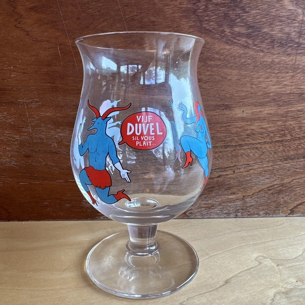 Duvel Tulip Beer Glass Limited Edition 2010 by Artist Piet‎ Parra Signed ~Etched